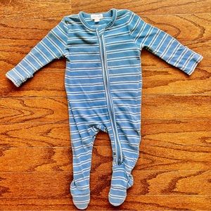 GUC · Angel Dear Organic 3-6 mo. Two-Way Zipper Striped Footie